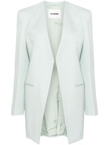 Jil Sander Pre-Owned blazer en laine à design ouvert - Bleu