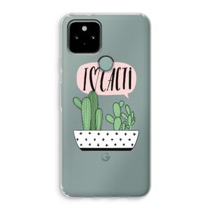 I love cacti: Google Pixel 5 Transparant Hoesje