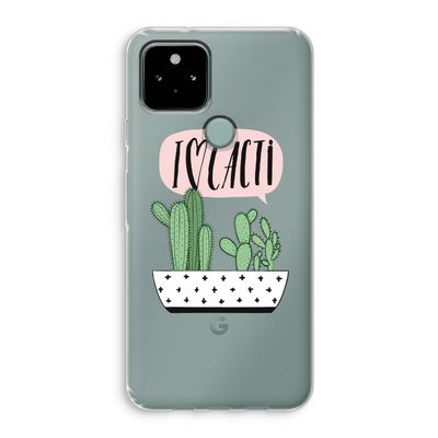 I love cacti: Google Pixel 5 Transparant Hoesje
