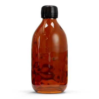 Glazen fles - Bruin (incl. varierende doppen) 300 ml / Afsluitdop
