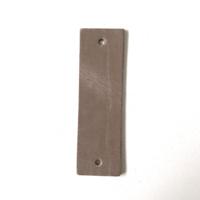 Leren label taupe
