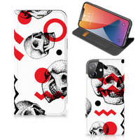 Mobiel BookCase iPhone 12 | iPhone 12 Pro Skull Red - thumbnail