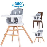 Kinderstoel Rotto grijs platina, 3in1 & 360 graden draaibaar - thumbnail