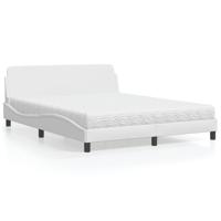 Bed met matras "Dover" kunstleer wit 160x200 cm