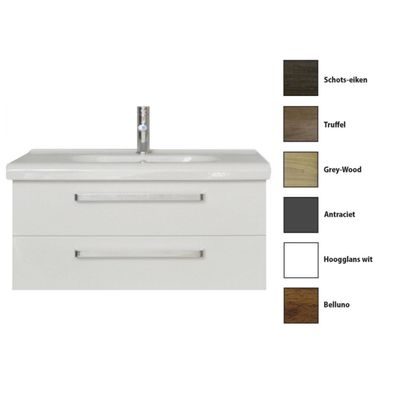 Badkamermeubelset Sanicare Q9 2 Laden 100cm Truffel (spiegel optioneel)