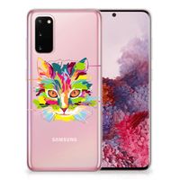 Samsung Galaxy S20 Telefoonhoesje met Naam Cat Color - thumbnail