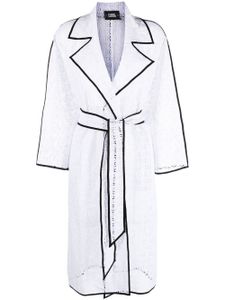 Karl Lagerfeld trench KI en dentelle brodée - Blanc