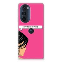 Motorola Edge 30 Pro Silicone-hoesje Woman Don't Touch My Phone - thumbnail