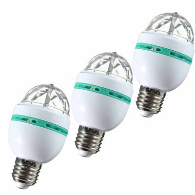 Pakket van 3x stuks disco lampen/lichten E27 fitting 30 effecten