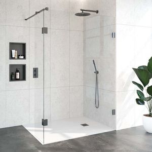 Inloopdouche Compleet Just Creating Profielloos 140/40 cm Gunmetal Sanitop