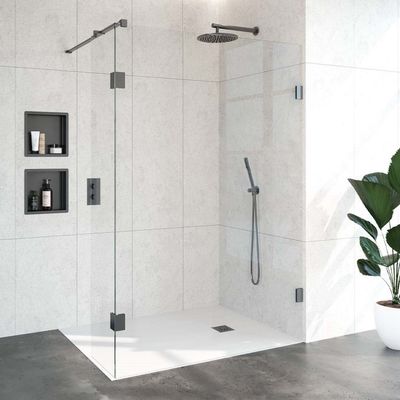 Inloopdouche Compleet Just Creating Profielloos 140/40 cm Gunmetal Sanitop