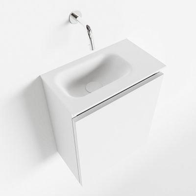 Toiletmeubel Mondiaz Ture | 40 cm | Meubelkleur Talc | Eden wastafel Talc Links | Zonder kraangat