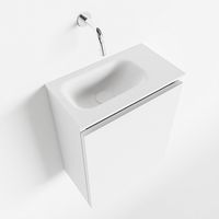 Toiletmeubel Mondiaz Ture | 40 cm | Meubelkleur Talc | Eden wastafel Talc Links | Zonder kraangat