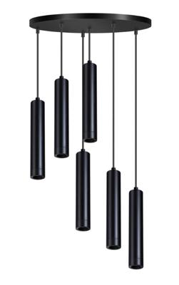 ETH Strakke hanglampMiller zwart 6-lichts - 05-HL4560-30