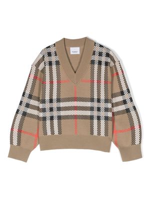 Burberry Kids pull à motif Vintage Check - Tons neutres