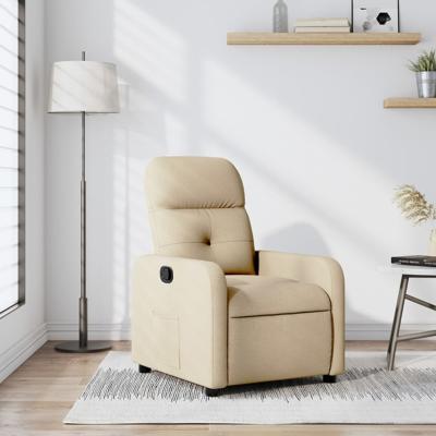 Fauteuil verstelbaar stof crmekleurig