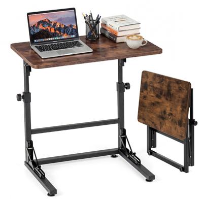 In Hoogte Verstelbare Bijzettafel C-vormige Banktafel Opvouwbaar Laptopbureau Met Metalen Frame