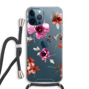 Geschilderde bloemen: iPhone 12 Pro Max Transparant Hoesje met koord