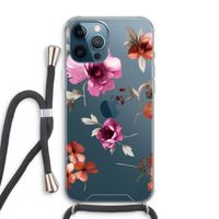 Geschilderde bloemen: iPhone 12 Pro Max Transparant Hoesje met koord