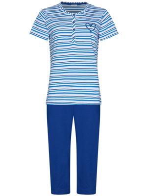 Katoenen pyjama blauwe strepen