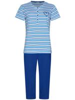 Katoenen pyjama blauwe strepen