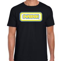 Verkleed T-shirt voor heren - Zweden - zwart - voetbal supporter - themafeest