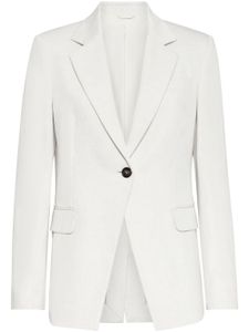 Brunello Cucinelli blazer à simple boutonnière - Blanc