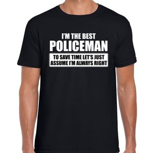 I'm the best policeman t-shirt zwart heren - De beste politieagent cadeau