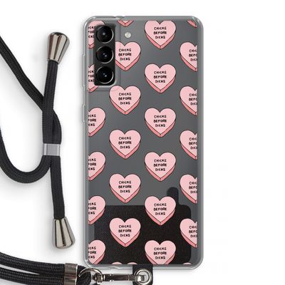 Chicks before dicks: Samsung Galaxy S21 Plus Transparant Hoesje met koord