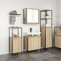 Badkamermeubelset 3 pcs Sonoma eik en Zwart 36 x 35 x 165 cm