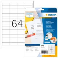 Herma 4226 Correctie-etiketten 48.3 x 16.9 mm Papier, mat Wit 1600 stuk(s) Permanent hechtend Laser (zwart/wit), Kopiëren (zwart/wit), Laser (kleur), Kopiëren - thumbnail