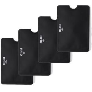 Creditcard/kaarthouder - 4x stuks - aluminium - met RFID privacy/anti skim beveiliging voor 1 pasje