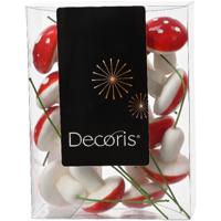 Decoris paddenstoelen stekers - 30x st - 30x3 cm - kerststukje decoratie