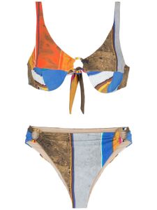 Amir Slama bikini à rayures - Bleu