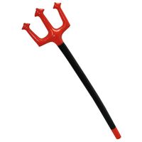 Funny Fashion Duivel Trident vork - opblaasbaar - 152 cm - rood - plastic - verkleed accessoires - Feestdecoratievoorwer - thumbnail