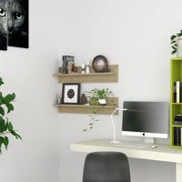Wandschappen 2 st 80x11,5x18cm bewerkt hout sonoma eikenkleurig