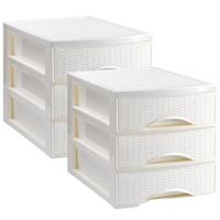 Ladekastje bureau organizer SORTED - 2x - 3 lades - wit - L26 x B35 x H28 cm - kunststof Ladekastje bureau organizer SORTED - 2x - 3 lades - wit - L26 x B35 x H28 cm - kunststof