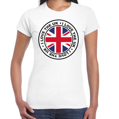 Verkleed T-shirt voor dames - UK - wit - supporter - themafeest