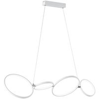 LED Hanglamp - Trion Rondy - 37W - Warm Wit 3000K - Dimbaar - Rechthoek - Mat Wit - Aluminium - thumbnail