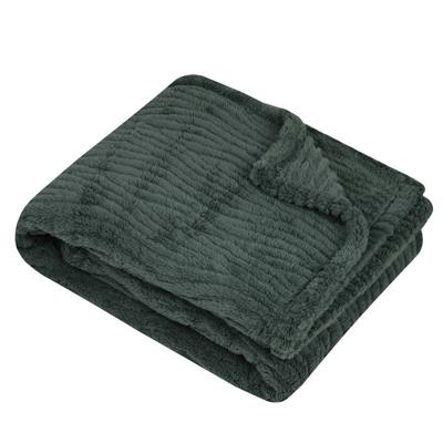 Stof Textiles Plaid/bankdeken/bedsprei Columbia - jade groen - 180 x 220 cm - 2 persoons