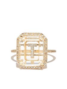 Mateo bague T Initial en or 14 ct sertie de diamants