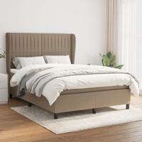 Boxspring met matras stof taupe 140x190 cm