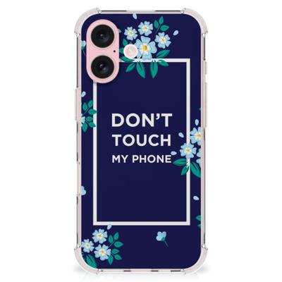 iPhone 16 Anti Shock Case Flowers Blue DTMP