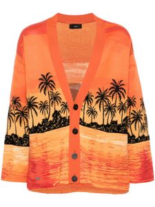 Alanui cardigan Kerala Sunset en maille intarsia - Orange