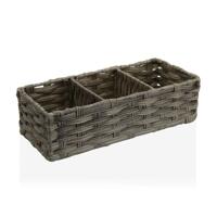 Veelzijdige mand Versa 15,2 x 10,2 x 35,6 cm 3 Compartimenten Grijs