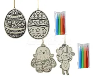 Paasdecoratie Hanger MDF Kleurplaat Assorti 1st