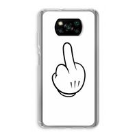 Middle finger white: Xiaomi Poco X3 Pro Transparant Hoesje