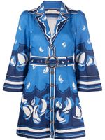 ZIMMERMANN robe courte High Tide à taille ceinturée - Blue
