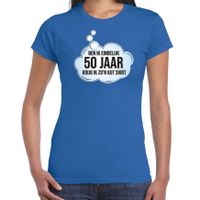 Verjaardag cadeau t-shirt voor dames - 50 jaar/Sarah - blauw - kut shirt