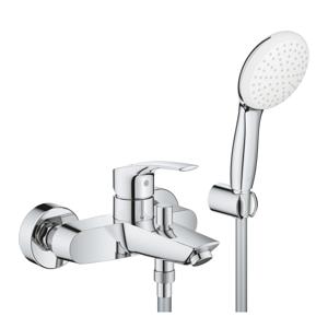 GROHE Eurosmart Badmengkraan - eengreeps - met doucheset - met omstel - chroom 25276003